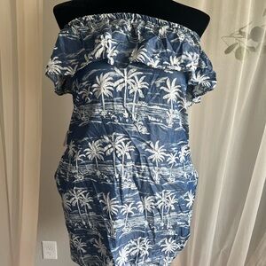 Tommy Bahama Blue and White Tropical Dress